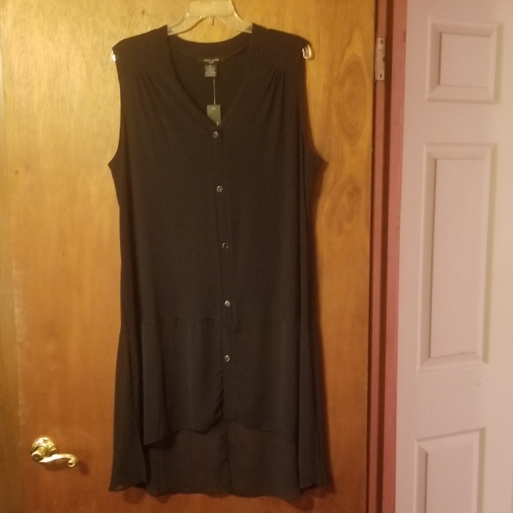 Long navy blue blouse